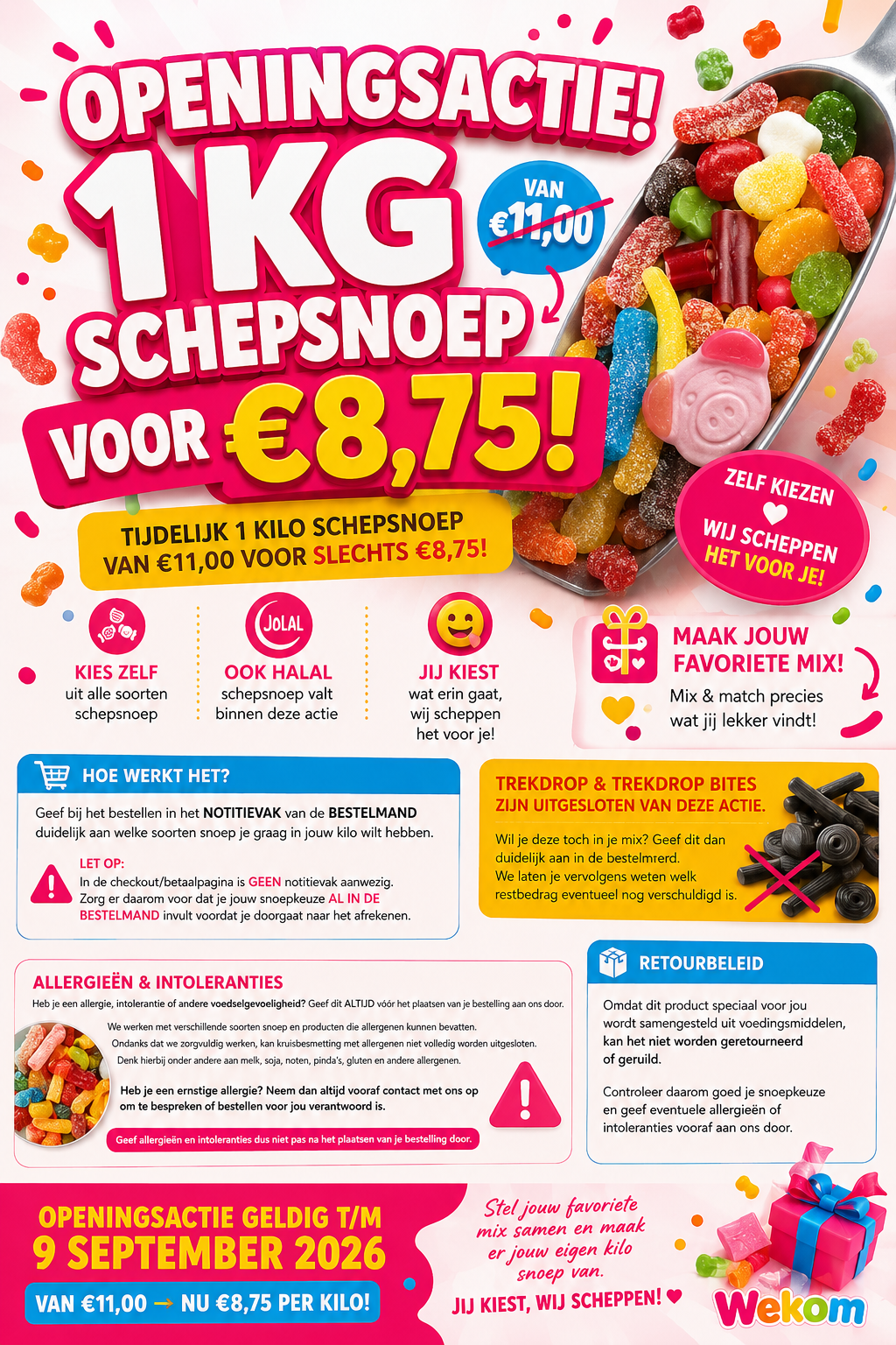 🎉🤑OPENINGSACTIE - 1 KG SCHEPSNOEP €8,75  🎉 🤑